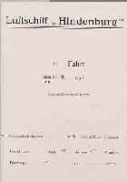 PROTOKOLL DER ÜBERFüHRUNGSFAHRT DES LUFT- SCHIFFES HINDENBURG, 1936, VON FRIEDRICHS- HAFEN NACH FRANKFURT, MIT PASSAGIERLISTE (FRAU ...