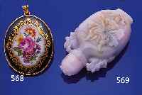 MEISSEN-ANHäNGER MIT PORZELLANMALEREI, UM 1870, RS. SCHWERTERMARKE, KOBALTBLAU MIT BUNTEN DEUTSCHEN BLUMEN, GOLDGEHöHT, 835ER ...