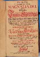 VALERIUS HERBERGER: MAGNALIA DEI, JOHANN FRITZSCHE 1678, MIT EINEM KUPFER- STICH-FRONTISPIZ, PERGMANTEINBAND MIT ZWEI SCHLIEßEN, ...