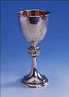 POKAL, WIEN UM 1910, 800ER SILBER, BAROCKSTIL, NODUS 6-ECKIG MIT AKANTHUS UND ABSTR. ORNAMENTEN, INNENVERGOLDUNG, FUß MIT ...