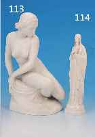 PORZELLANFIGUR, LUDWIGSBURG, UM 1907-22, BETENDE HEILIGE, H. CA. 23.5 CM