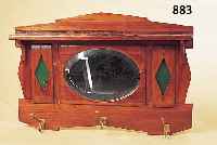 WANDGARDEROBE, DEUTSCH, UM 1900, KIRSCHHOLZ MASSIV, FACETT., GLASEINSATZ, CA. 45 X 67 X 15 CM