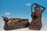 SKULPTUR EINER SHIVA, INDIEN, UM 1900, BRONZEGUß, RESTE ALTER VERGOLDUNG, H. CA. 14.5 CM