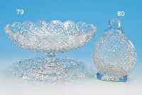 KONV. KRISTALLGLAS, BöHMEN, UM 1870, REICH GESCHNITTEN UND GESCHLIFFEN, 1 FLACHER TELLER,D. CA. 19 CM, ANBIETSCHALE, H. CA. 10 CM, D. CA. 21 ...