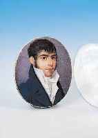 MINIATURMALEREI, DEUTSCH, UM 1790-1805, GOUACHE AUF ELFENBEIN, PORTRäT EINES JUNGEN MANNES, SEHR FEINE FARBDIFFERENZIERTE MALEREI,CA. 5.5 X 4 ...