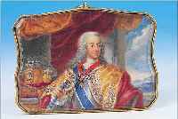 MINIATURMALEREI, ÖSTERREICH, UM 1780, GOUACHE WOHL AUF ELFENBEIN, PORTRäT DES KAISERJOSEPH I., SEHR FEINE DETAILREICHE MALEREI, CA. 5.2 X ...