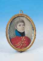 MINIATURMALEREI, DEUTSCH, UM 1810, PORTRäT DES KARL FRIEDRICH MAXIMILIAN VON SCHAUBURG (1777-1847), GOUACHE AUF ELFENBEIN, FEINE ...