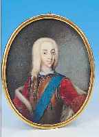 MINIATURMALEREI, DEUTSCH, UM 1730, PORTRäT EINES HABSBURGERS, GOUACHE AUF ELFENBEIN, SEHR FEINE DIFFERENZIERTE MALEREI VON ...