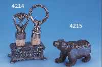 ZIERKORKENHALTERUNG MIT 2 ZIERKORKEN, HALTERUNG WNF UM 1900, RENAISSANCESTIL MIT BLüTENKORB UND GIRLANDEN, SEITLICHE HENKEL FEHLEN, ...