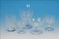 34 GLäSER, SIGNIERT BACCARAT, FARBLOSES GLAS MIT REICHER DIAMANTäTZUNG, BESTEHEND AUS: 6 WEINGLäSERN, 6 BECHERGLäSERN,8 ...