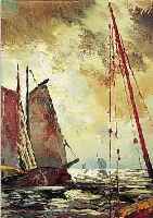 BERRICK, MITTE 20. JH., SEGELSCHIFFE, ÖL/LWD., SIGNIERT, 70 X 60 CM, R.