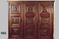 KISSENSCHRANK, DEUTSCH, UM 1955/60, EICHE, SOG. ALTDEUTSCHER STIL, SCHLüSSEL FEHLT, MIT KLEIDERSTANGE UND 6 SCHUBLADEN, GEBRAUCHS-SPUREN, M: ...