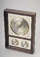 BARIGO QUALITäTSBAROMETER IN KOMBINATION MIT HYGROMETER UND THERMOMETER, (-20-+20°C), OPTIKERQUAL., IM HOLZRAHMEN, MAßE CA. 35 X 25 CM, ...