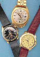 KONVOLUT: 5 HERRENARMBANDUHREN, UNGETR. LAGERW., FüR DEN DTSCH. MARKT, VON 1968-1990, ALLE METALL M. GG-AUFLAGE, 3X HANDAUFZUG (EMES, ...