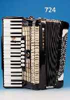 AKKORDEON, HOHNER VERDI III, UM 1960/70, SCHWARZ GEHäUSE, 120 BäSSE, 7 REGISTER, 1 ZEN-TRALREGISTER, 2.5 OKTAVEN, VOLL FUNKTIONSFäH.,GUTER ...