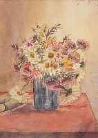 SPIRO, EUGEN, 1874-1972, , STILLEBEN MIT MARGARITEN, FLIEDER UND SOMMER- BLUMEN, AQUARELL/PAPIER, RE. O. SIGNIERT UND DATIERT 69, ...