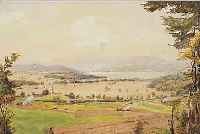 REINHARDT, WILLY, 1888 BOPPARD-1970 KOTTGEISERING, WEITE LANDSCHAFT NACH DER ERNTE, AQUARELL üBER ...