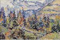 STOLLREITHER, PAUL, GEB. 1886 MüNCHEN, SCHüLER FRANZ V. STUCKS, WEITE VORALPEN- LANDSCHAFT, ÖL/LWD, LI. O. SIGN., CA. 55,5 X 65 CM, R.