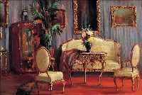 BILUVICZY, BORIS, 1842-1898 WARSCHAU, INTERIEUR MIT SALON, ÖL/HOLZ, LI. U. SIGNIERT,CA. 50 X 60 CM, R.