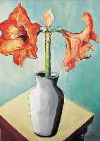 SCHAEFFER, ILSE, GEB. 1884 HORN BEI HAMBURG, STILLEBEN MIT AMARYLLIS, ÖL/MALKARTON, RE. U. SIGN., CA. 62 X 46 CM, ...