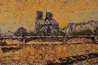 LE BERGER, ROBERT, GEB. 1905 IN PARIS, BRüCKE üBER DIE SEINE IN PARIS, ÖL/LWD, RE. U. SIGN. UND DAT. 72, CA. 40 X 80 CM, BREITER ...