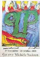 LINDSTRöM, PLAKAT ZUR AUSST. IN DER GALERIE SADOUN PARIS 1989, HANDSIGNIERT, FARBOFFSET, CA. 73 X 53 CM, U.GL., R.