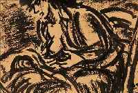 MASEREEL, FRANS, 1889-1972, STILLENDE MUTTER, TUSCHPINSELZEICHNUNG, ENTWURF ZU EINER ILLUSTRATION, AUS DER SAMMLUNG DES ...