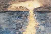 HECKENDORF, FRANZ, 1888-1961, SONNENUNTERGANG üBER DEM MEER, AQUARELL AUF PAPIER, RE. U. SIGN., DAT. 9.10.47, CA. 9 X 12 CM, ...