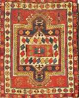 KAZAK,RUSSLAND CA.118 X 95 CM. EHZ.4 WOLLE-WOLLE UM 1900.