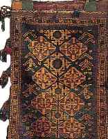 BELUTSCH GETREIDESACK,PERSIEN CA.108 X 65 CM. EHZ.3 UM 1920 WOLLE-WOLLE.