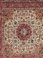 TäBRIZ,PERSIEN CA.208 X 199 CM. EHZ 1-2 KORKWOLLE M. SEIDE CA.10 JAHRE CA. 550 000KN/QM.