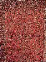 LILIAN,PERSIEN CA.292 X 227 CM. EHZ.3 ABSCHLüSSE GEKüRZT FLOR WOLLE CA. 50 JAHRE.