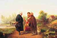 MARR, HEINRICH, 1807 HAMBURG - 1871 MüNCHEN, ÖL/LWD., 29 X 39 CM, DREI PERSONEN IM GESPRäCH, SIGNIERT ...