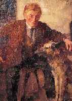 HAGEMANN, OSKAR, 1888 HOLOUKKAU-1984 KARLSRUHE, PORTRäT DES MALERS L.W. PLOCK, ÖL/LWD, ...