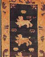 TIBET CA.117 X 70 CM. EHZ.4 FLOR WOLLE UM 1910.