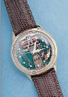 BULOVA HERRENARMBANDUHR ACCUTRON, SCHWEIZ UM 1967, METALL M. GG-AUFLAGE BER./BANDANST. VERZ., EDELST.-BODEN GESCHR., BATTERIEFACH U. ZEIGEST. ...