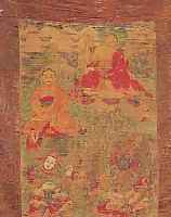 THANGKA TIBET CA.110 X 65 CM. EHZ.4 UM 1820 SEIDENMALEREI.
