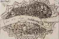 KONVOLUT VON 9 BLATT BREMEN, 1.) SELTENER KUPFERSTICH AUS GEOGR. INSTITUT WEIMAR, CA. 1821, PLAN VON BREMEN AUS DER VOGELSCHAU üBER DIE WESER, ...