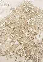KONVOLUT VON 5 BLATT ANSICHTEN UND KARTEN V. BRAUNSCHWEIG, 1.) SELTENER KUPFERSTICH AUS GEOGR. INSTITUT WEIMAR, CA. 1819, PLAN DER STADT ...