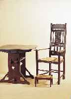 SALONGRUPPE, WORPSWEDE, UM 1900, EICHE MIT BINSENGEFLECHT, RüCKENLEHNEN MIT PORTRAIT- ...