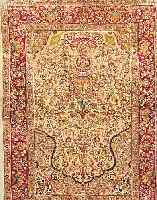 CHINA-HEREKE CA.138 X 98 CM. EHZ.2 FLOR NATURSEIDE M.GOLD BROSCHIERT. CA.1 MIO KN/QM. CA. 10 JAHRE.