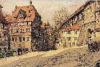 HOERNES, T. K., LEBTE IN DEN 30ER JAHREN, MITTELALTERL. STRAßENZUG IN NüRNBERG, SIGN., M. 35 X 43 CM, PP, U. GL.GER.