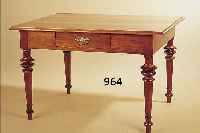 TISCH, DEUTSCH, UM 1890/1900, NUßBAUMFURNIERPLATTE MASSIV, BEINE GEDRECHSELT, KIRSCH/NUß, POLIERT, EINE SCHUBLADE, M.: 75X115X84.