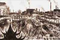MASEREEL, FRANS, 1889 BLANKENBERGHE-1972 AVIGNON, UMBAU IN PEKING, TUSCHPINSELZEICHNUNG AUF PAPIER VON ...