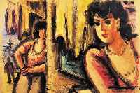 MASEREEL, FRANS, 1889 BLANKENBERGHE-1972 AVIGNON, MäDCHEN AM FENSTER, ÖL/HARTFASER, LI. U. MONO-GR. UND ...