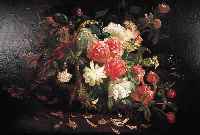 JEANNIN, GEORGES, 1841 PARIS - 1925, BLUMENSTILLEBEN, FEINE LASIERENDE MALEREI, SEITLICH RECHTS MONOGR. UND DAT. 1876, CA. 73 X 92 CM, ...