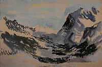 BARGHEER, EDUARD, 1901-1979, SCHNEEBERGE IN DEN BERNER ALPEN, AQUARELL AUF PAPIER, UNSIGNIERT, MIT BESTäTIGUNG DES ...