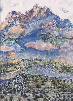 HüTHER, JULIUS, 1881-1954, BäUME AUF EINER WIESE IN VORALPENLANDSCHAFT, ÖL/PAPIER, LI. U. SIGN., CA. 43 X 33 CM, PP, U.GL., R.