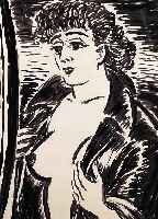 MASEREEL, FRANS, 1889 BLANKENBERGHE-1972 AVIGNON, FEMME AU SENE NU, TUSCHPINSELZEICHNUNG VON 1971, CA. 47,5 X 33,5 ...