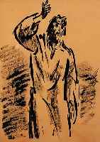 MASEREEL, FRANS, 1889 BLANKENBERGHE-1972 AVIGNON, STEHENDER GESTIKULIERENDER MANN, TUSCH- ...
